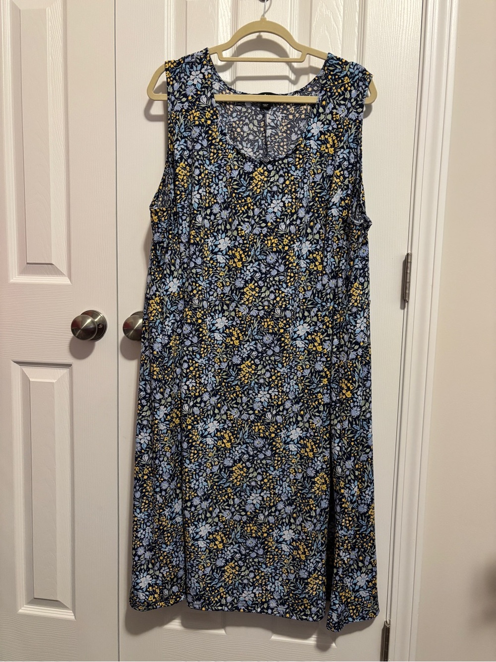 ellos Stretch Jersey Knit Sleeveless Scoop Neck Fit and Flare Dress